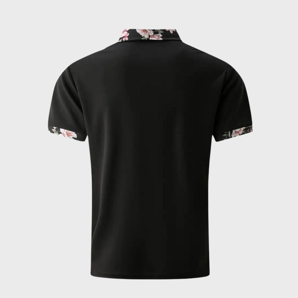 Polo Shirt - Men's Floral Print Short Sleeve-Men Summer Shirt-Chaps London-Chaps London