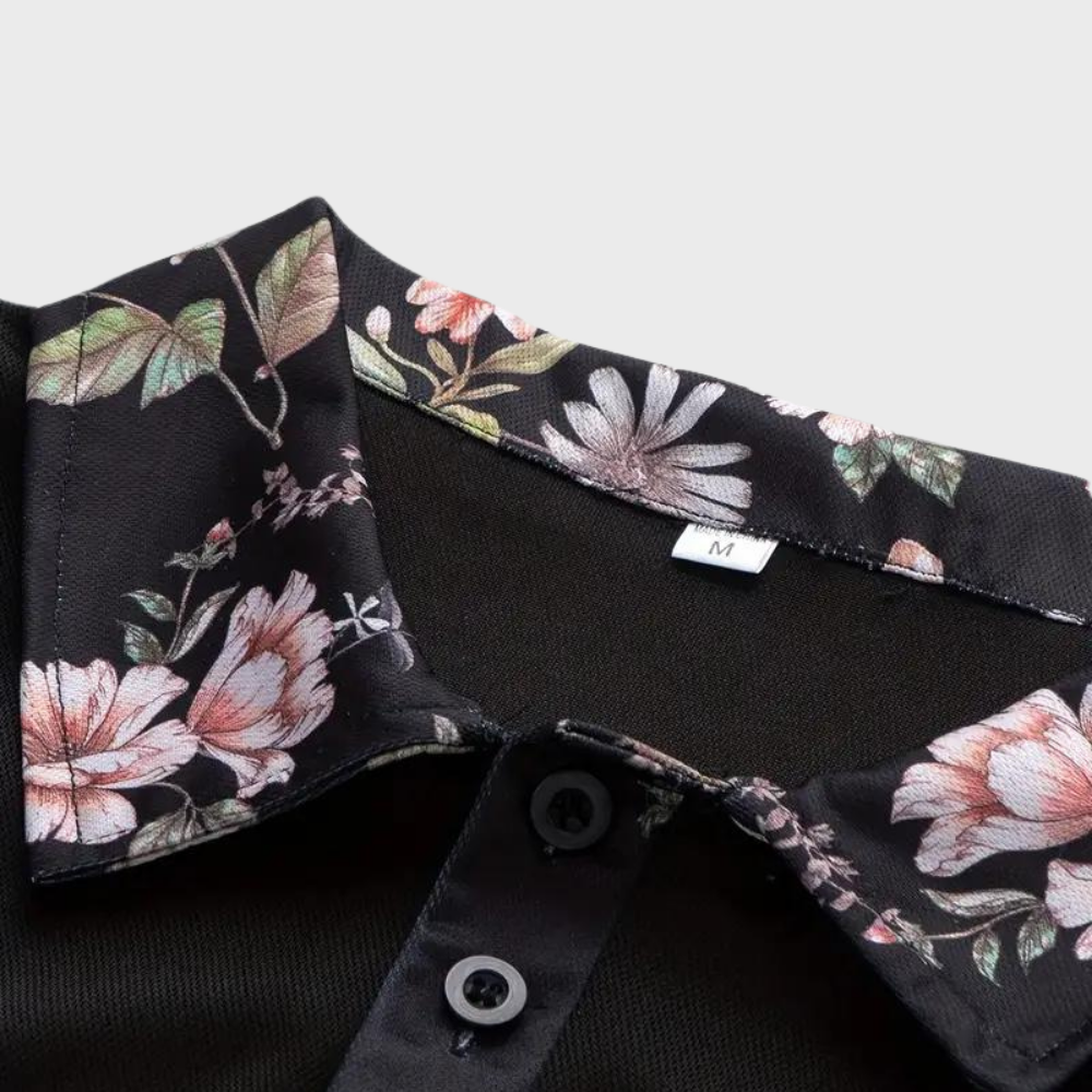 Polo Shirt - Men's Floral Print Short Sleeve-Men Summer Shirt-Chaps London-Chaps London