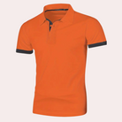 Polo Shirt - Men's Orange Short Sleeve Collared-Polos-Chaps London-Chaps London