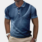 Polo Shirt - Men's Quarter Button Short Sleeve Collared-Men Summer Shirt-Chaps London-Blue-XS-Chaps London