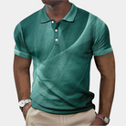 Polo Shirt - Men's Quarter Button Short Sleeve Collared-Men Summer Shirt-Chaps London-Dark Green-XS-Chaps London