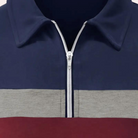 Polo Shirt - Men's Quarter Zip Collared Long Sleeve-Polos-Chaps London-Chaps London