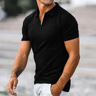Polo Shirt - Men's Quarter Zip Collared-Polos-Chaps London-Black-S-Chaps London