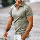 Polo Shirt - Men's Quarter Zip Collared-Polos-Chaps London-Sage Green-S-Chaps London