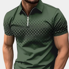 Polo Shirt - Men's Quarter Zip Short Sleeve Collared-Polos-Chaps London-Green-S-Chaps London