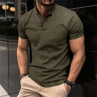 Polo Shirt - Men's Short Sleeve Button Neck-Polo man-Chaps London-Army Green-S-Chaps London