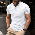 Polo Shirt - Men's Short Sleeve Button Neck-Polo man-Chaps London-White-S-Chaps London