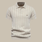 Polo Shirt - Men's Short Sleeve Knitted Collared Polo T-Shirt-Polo man-Chaps London-Beige-S-Chaps London