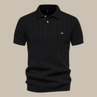 Polo Shirt - Men's Short Sleeve Knitted Collared Polo T-Shirt-Polo man-Chaps London-Black-S-Chaps London