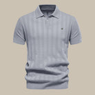 Polo Shirt - Men's Short Sleeve Knitted Collared Polo T-Shirt-Polo man-Chaps London-Gray-S-Chaps London