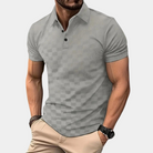 Polo Shirt - Men's Short Sleeve Quarter Button-Polos-Chaps London-Gray-S-Chaps London