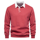 Polo Shirt - Pullover - Long Sleeve - Polo Sweater - Men's Clothing-Men Shirts-Chaps London-Red-S-Chaps London