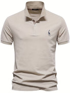 Polo Shirt - Short Sleeve Collared Men's Polo-Polos-Chaps London-Beige-S-Chaps London