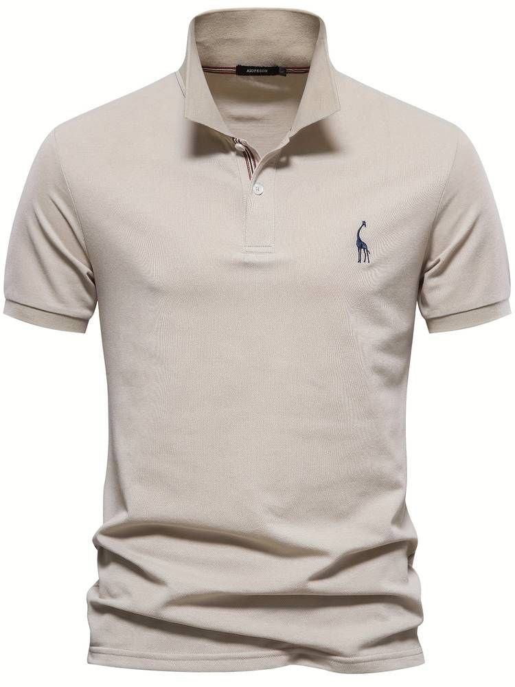 Polo Shirt - Short Sleeve Collared Men's Polo-Polos-Chaps London-Beige-S-Chaps London