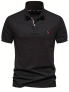 Polo Shirt - Short Sleeve Collared Men's Polo-Polos-Chaps London-Black-S-Chaps London