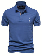 Polo Shirt - Short Sleeve Collared Men's Polo-Polos-Chaps London-Blue-S-Chaps London