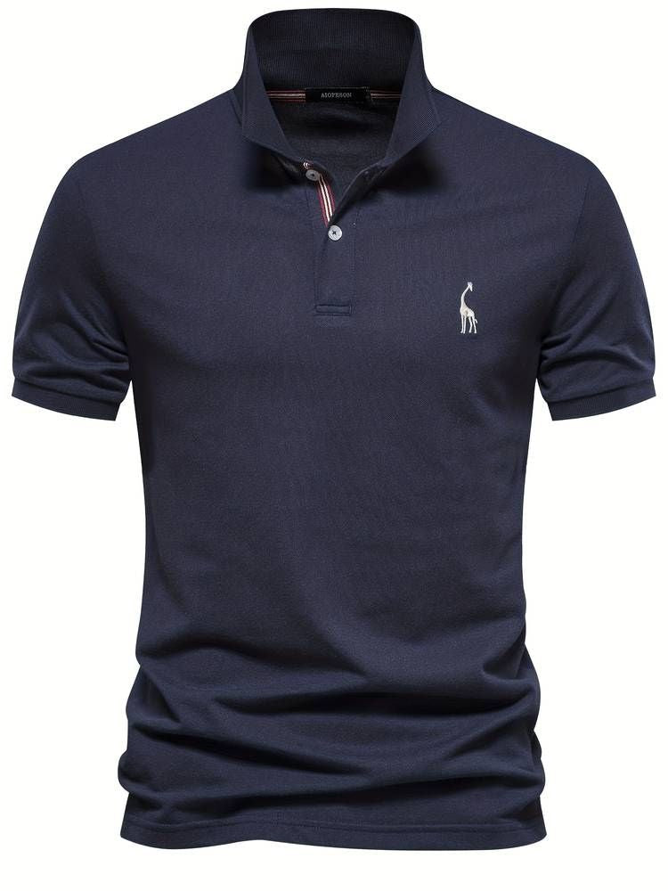Polo Shirt - Short Sleeve Collared Men's Polo-Polos-Chaps London-Dark Blue-S-Chaps London