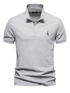 Polo Shirt - Short Sleeve Collared Men's Polo-Polos-Chaps London-Grey-S-Chaps London