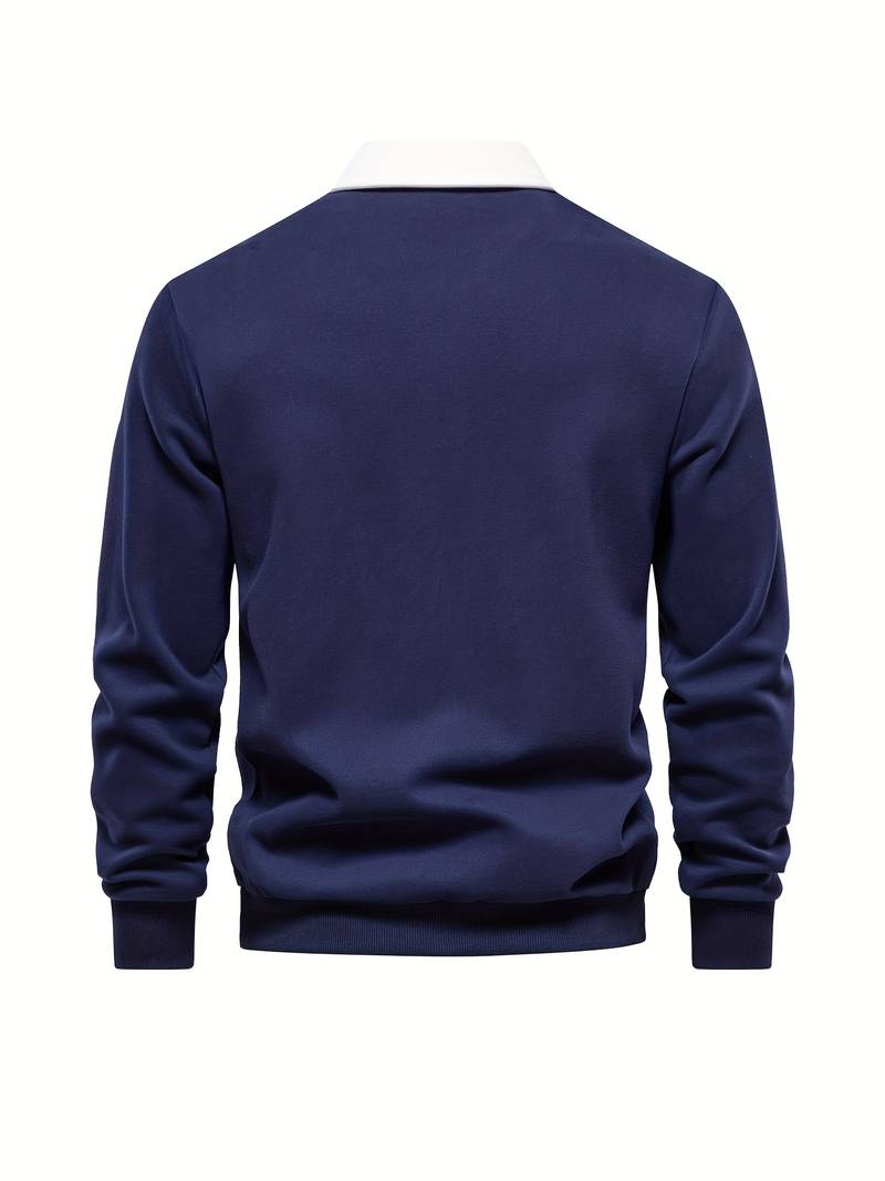 Polo Shirt | Turndown Collar | Quarter Button-Up | Long Sleeve Polo Shirts | Men's Shirts-T-shirts-Chaps London-Chaps London