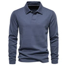 Polo Sweater | Turn Down Collar | Regular Fit | Long Sleeve Polo Shirts | Men's Clothing-Chaps London-Blue-S-Chaps London