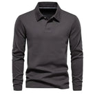 Polo Sweater | Turn Down Collar | Regular Fit | Long Sleeve Polo Shirts | Men's Clothing-Chaps London-Gray-S-Chaps London