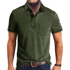 Polo T-Shirt | Collared | Short Sleeve | Polo Shirt | Men's Shirt-Polos-Chaps London-Army Green-S-Chaps London