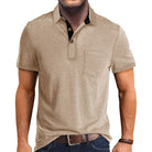 Polo T-Shirt | Collared | Short Sleeve | Polo Shirt | Men's Shirt-Polos-Chaps London-Beige-S-Chaps London