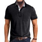 Polo T-Shirt | Collared | Short Sleeve | Polo Shirt | Men's Shirt-Polos-Chaps London-Black-S-Chaps London