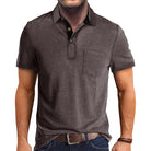 Polo T-Shirt | Collared | Short Sleeve | Polo Shirt | Men's Shirt-Polos-Chaps London-Brown-S-Chaps London