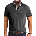Polo T-Shirt | Collared | Short Sleeve | Polo Shirt | Men's Shirt-Polos-Chaps London-Dark Grey-S-Chaps London
