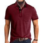 Polo T-Shirt | Collared | Short Sleeve | Polo Shirt | Men's Shirt-Polos-Chaps London-Dark Red-S-Chaps London