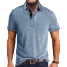 Polo T-Shirt | Collared | Short Sleeve | Polo Shirt | Men's Shirt-Polos-Chaps London-Light Blue-S-Chaps London