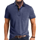Polo T-Shirt | Collared | Short Sleeve | Polo Shirt | Men's Shirt-Polos-Chaps London-Navy Blue-S-Chaps London