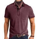 Polo T-Shirt | Collared | Short Sleeve | Polo Shirt | Men's Shirt-Polos-Chaps London-Red-S-Chaps London