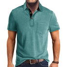 Polo T-Shirt | Collared | Short Sleeve | Polo Shirt | Men's Shirt-Polos-Chaps London-Sea Green-S-Chaps London