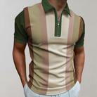 Polo T-Shirt - Collared - Short Sleeve - Quarter Zip Shirt - Men's Shirt-Polos-Chaps London-Brown-S-Chaps London