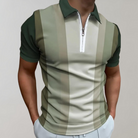 Polo T-Shirt - Collared - Short Sleeve - Quarter Zip Shirt - Men's Shirt-Polos-Chaps London-Gray-S-Chaps London