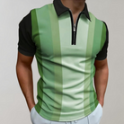 Polo T-Shirt - Collared - Short Sleeve - Quarter Zip Shirt - Men's Shirt-Polos-Chaps London-Green-S-Chaps London