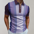 Polo T-Shirt - Collared - Short Sleeve - Quarter Zip Shirt - Men's Shirt-Polos-Chaps London-Purple-S-Chaps London
