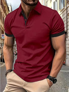 Polo T Shirt - Men's Short Sleeve Collared-Polos-Chaps London-Red-S-Chaps London
