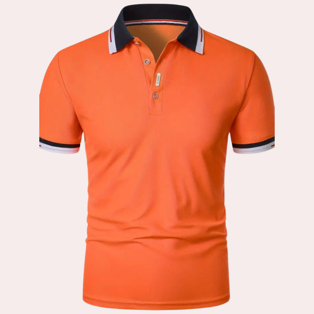 Polo T-Shirt - Orange - Shirt Sleeve - Polo Shirt - Men's Clothing-Men Summer Shirt-Chaps London-Chaps London