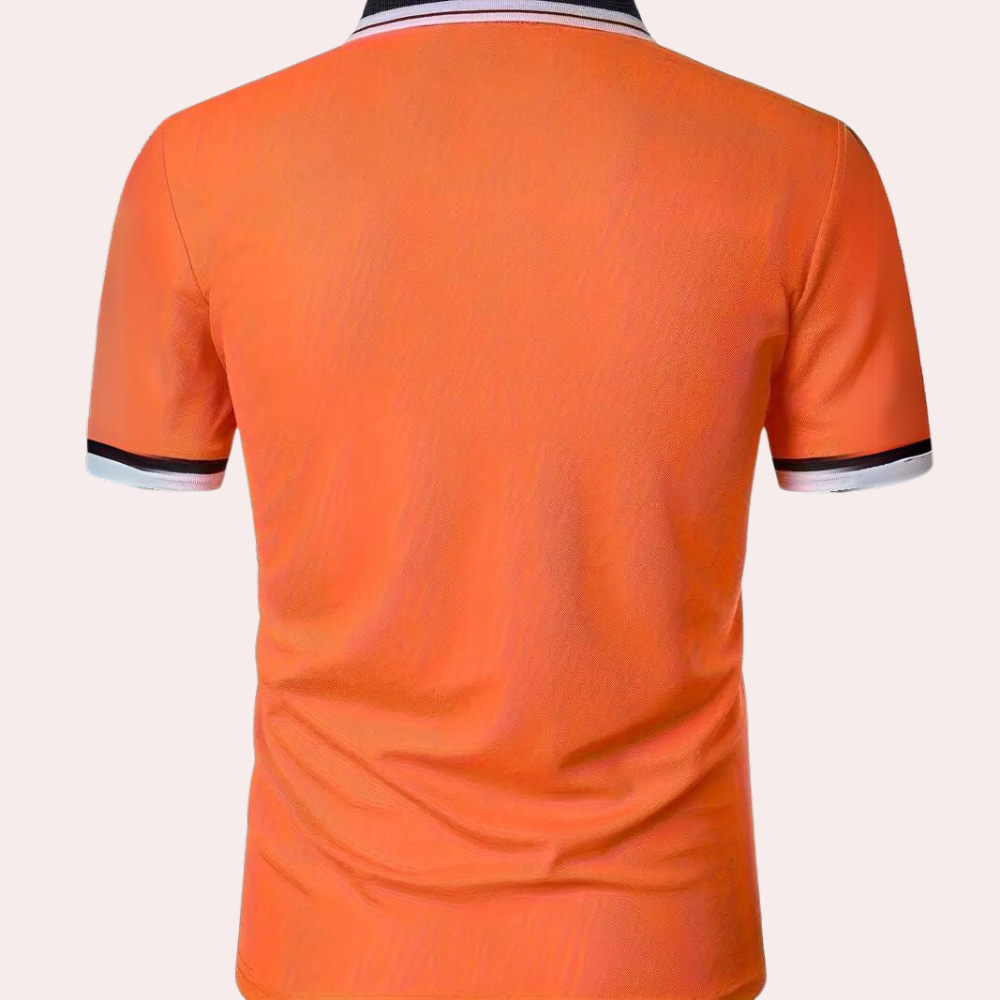 Polo T-Shirt - Orange - Shirt Sleeve - Polo Shirt - Men's Clothing-Men Summer Shirt-Chaps London-Chaps London