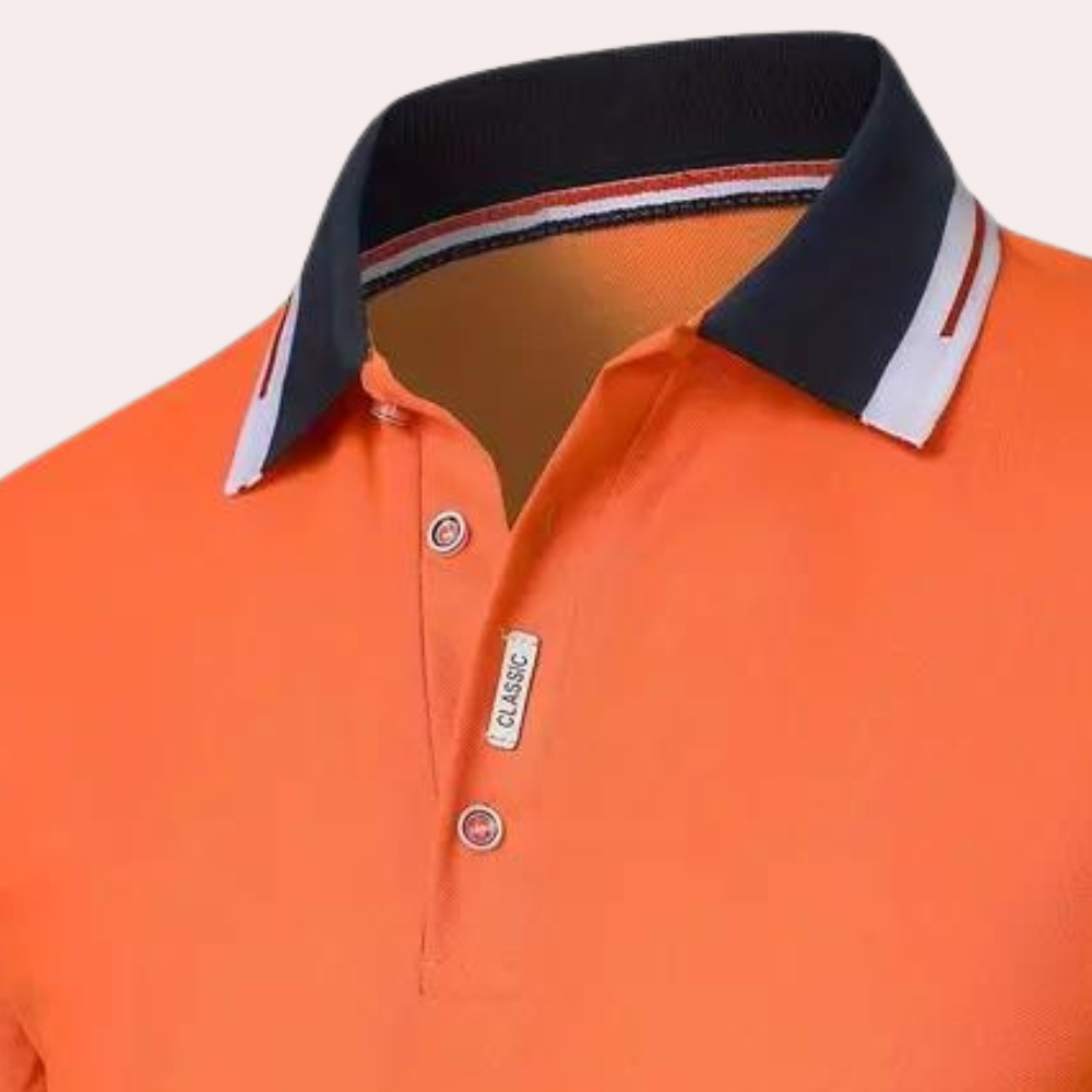 Polo T-Shirt - Orange - Shirt Sleeve - Polo Shirt - Men's Clothing-Men Summer Shirt-Chaps London-Chaps London