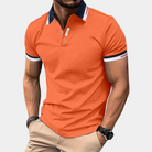 Polo T-Shirt - Orange - Shirt Sleeve - Polo Shirt - Men's Clothing-Men Summer Shirt-Chaps London-Orange-S-Chaps London