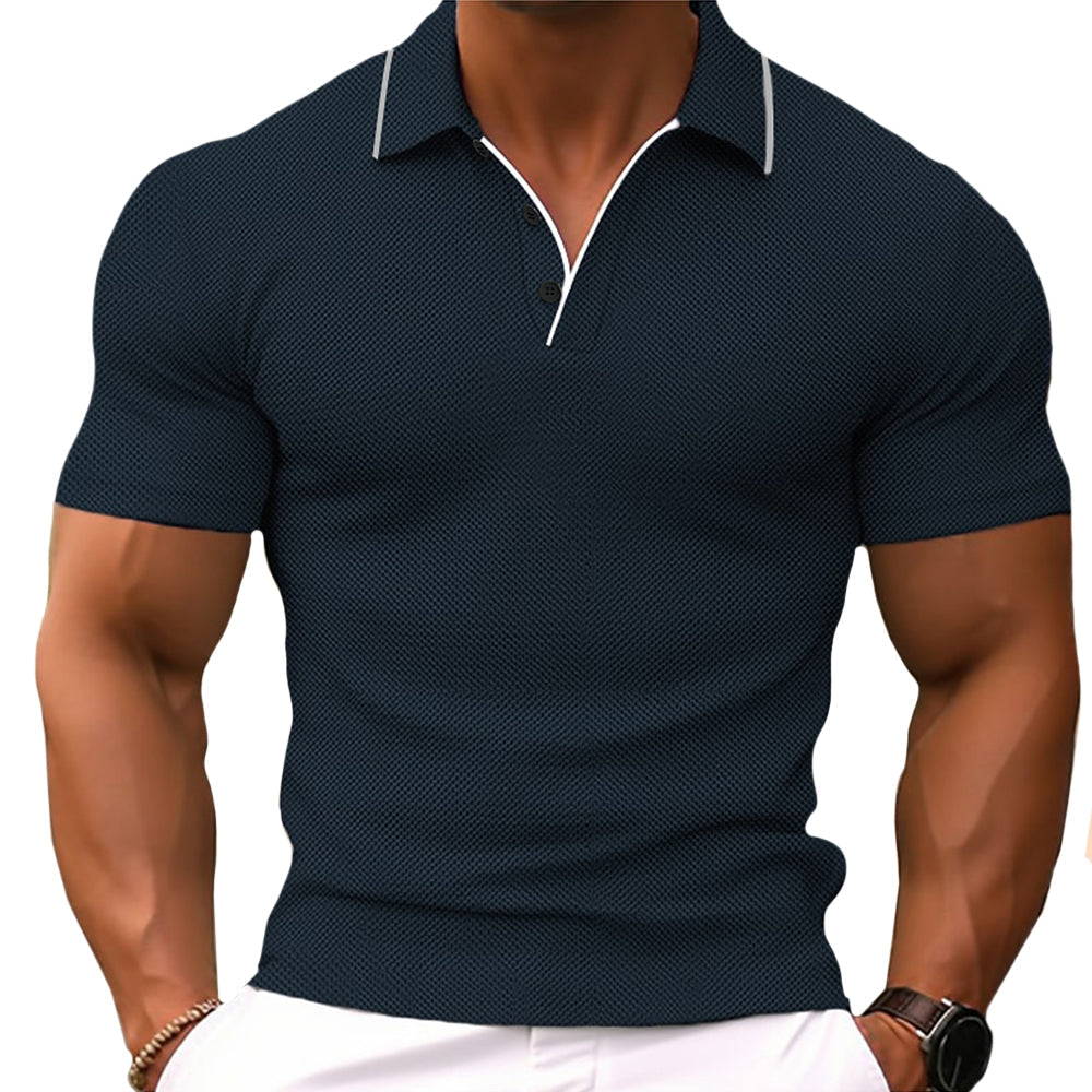 Polo T-Shirt | Short Sleeve | Slim Fit | Polo Shirts | Men's T-Shirts-Men's Polo Shirt-Chaps London-Navy-S-Chaps London
