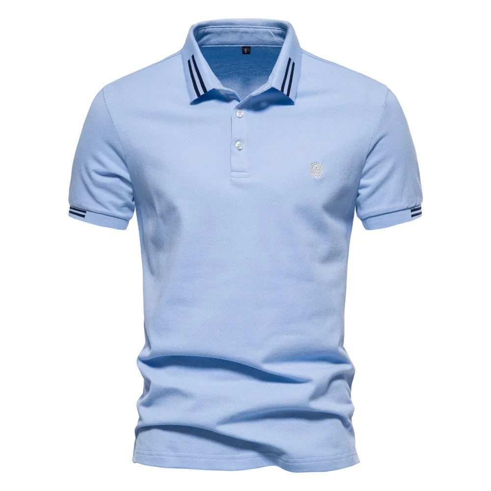 Polo T-Shirt - Slim Fit - Turndown Collar - Polo Shirts - Men's T-Shirts-Men's Polo Shirt-Chaps London-Bue-S-Chaps London