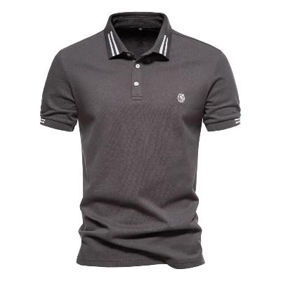 Polo T-Shirt - Slim Fit - Turndown Collar - Polo Shirts - Men's T-Shirts-Men's Polo Shirt-Chaps London-Gray-S-Chaps London
