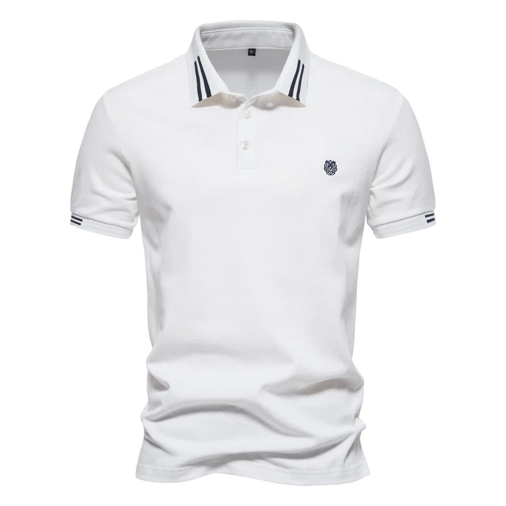 Polo T-Shirt - Slim Fit - Turndown Collar - Polo Shirts - Men's T-Shirts-Men's Polo Shirt-Chaps London-White-S-Chaps London