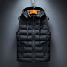 Puffer Gilet - Men's Hooded Zip Up Bodywarmer-Vests-Chaps London-Black-XS-Chaps London