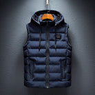Puffer Gilet - Men's Hooded Zip Up Bodywarmer-Vests-Chaps London-Blue-XS-Chaps London